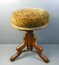 Gründerzeit Klavierhocker Holz Metall Hocker höhenverstellbar alt antik um 1880