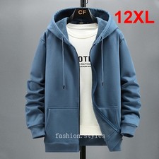 Plus Size Hoodie Men Fleece Hoodies Solid Color Jackets Hoodies Big Size Coats