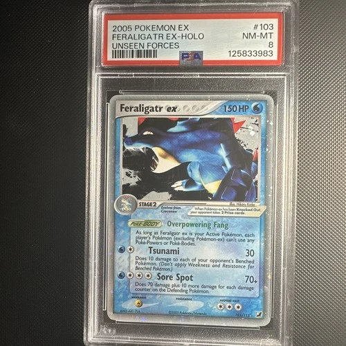 Pokemon TCG PSA 8 Feraligatr ex Holo Unseen Forces 103/115 2005 ENG