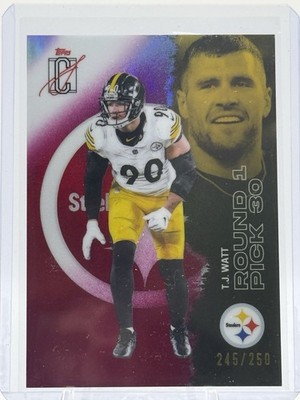 TJ Watt 2025 Topps Signature Class Veteran Chrome Magenta /250 #96 Steelers