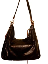 Hobo International Leather Pockets Pier Shoulder Bag w/Removable long strap