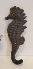 Cast Iron Seahorse Small Wall Hook for Beach Coastal Seaside Decor