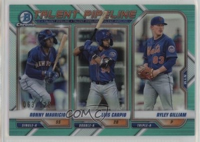 2021 Bowman Talent Pipeline Aqua Refractor /125 Luis Carpio Ronny Mauricio 0ji1