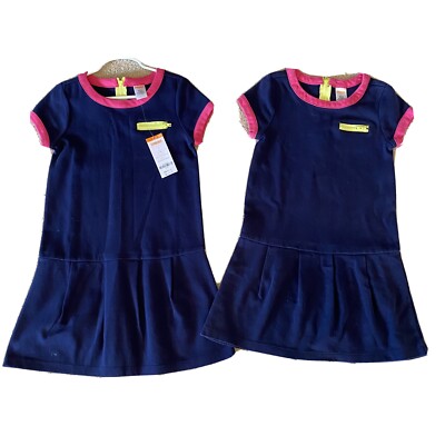 NEW NWT GYMBOREE NAVY SHORT SLEEVED DRESS 7 SOFT COTTON KNIT BRIGHT ...