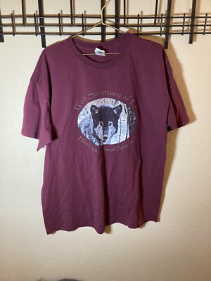 Gildan Wolf Sanctuary Of PA Tee Shirt XL Burgundy Short Sleeve Home Speedwell
