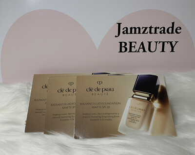 6 x CLE DE PEAU RADIANT FLUID FOUNDATION MATTE SPF20 B70 O70 B80 O80 SAMPLE CARD