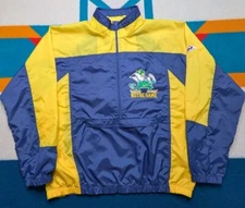 Vintage Notre Dame Fighting Irish Jacket 1/2 Zip Pullover Packable Unlined Large