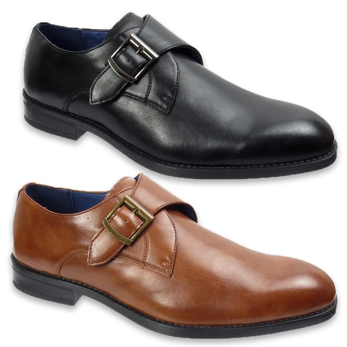 Mens brown buckle clearance shoes