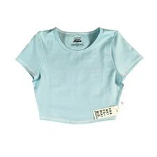 Frankies Bikinis Active NWT Blue Zippy Baby Tee Size Small