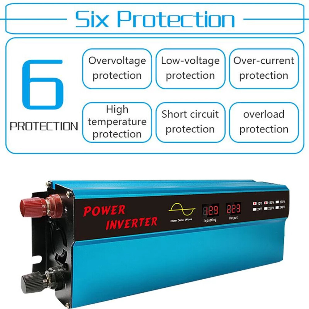 New Upgrade 2000W 1000W Inverter Inverter 12v to 240v Car Power