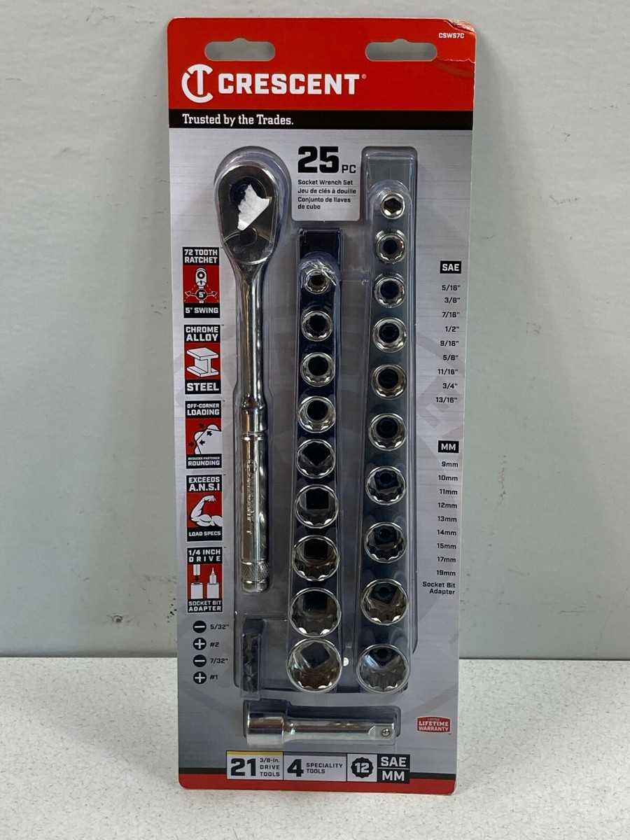 <Telo> CRESCENT クレセント Crescent 25 Pc 3/8In Drive Pass-Thru X6 Standard Spline Mechanics