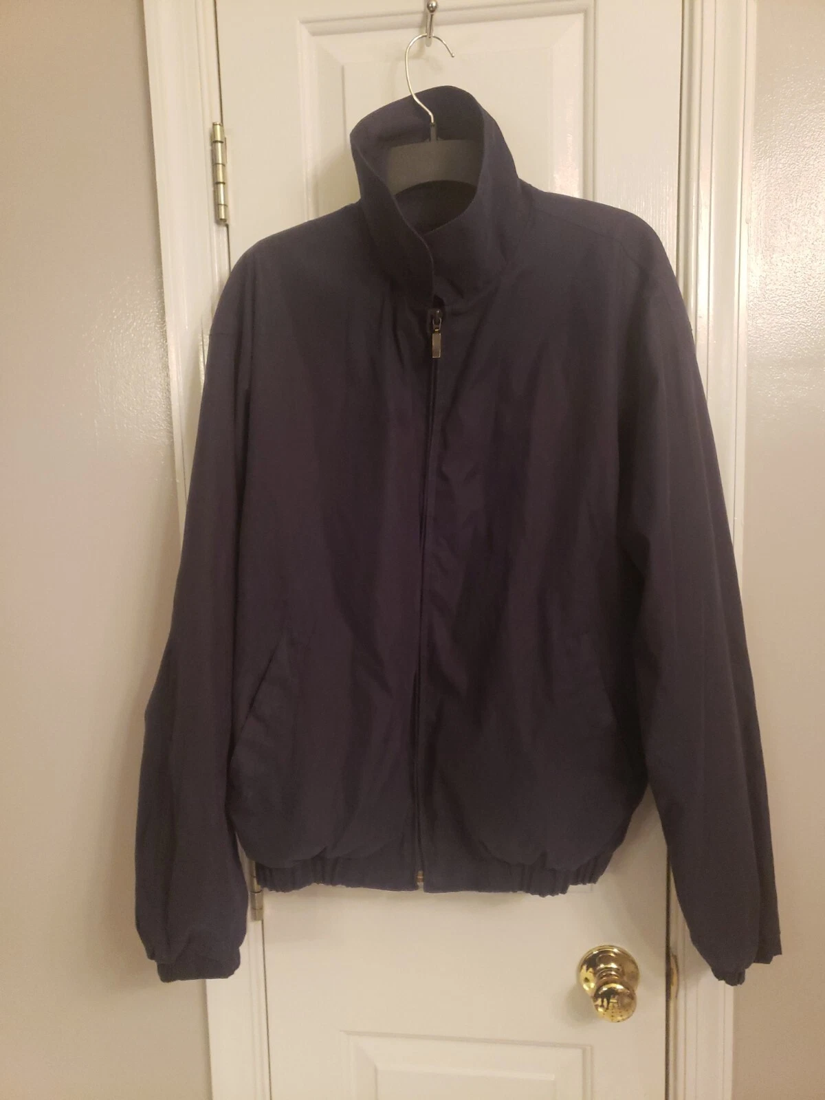 Croft & Barrow Men's Jacket Coat Adult Large Blue Full Zip Lined Slash Pockets