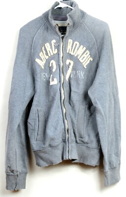 Abercrombie & Fitch RN 75654 Grunge Style full zip Jacket Gray