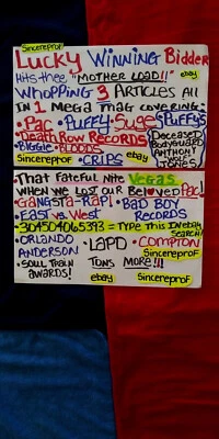 East vs West Rap Feud Tupac War Death Row Records Orlando Anderson Biggie Puffy - Image 1 of 4