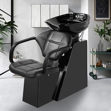 Backwash Units Barber Chair Ceramic Bowl Fiberglass Shampoo Salon Spa Equipment