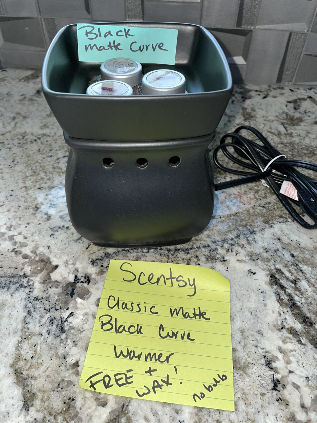 Scentsy CLASSIC CURVE BLACK Warmer + FREE WAX Full Size VERSATILE STYLE Demo | eBay