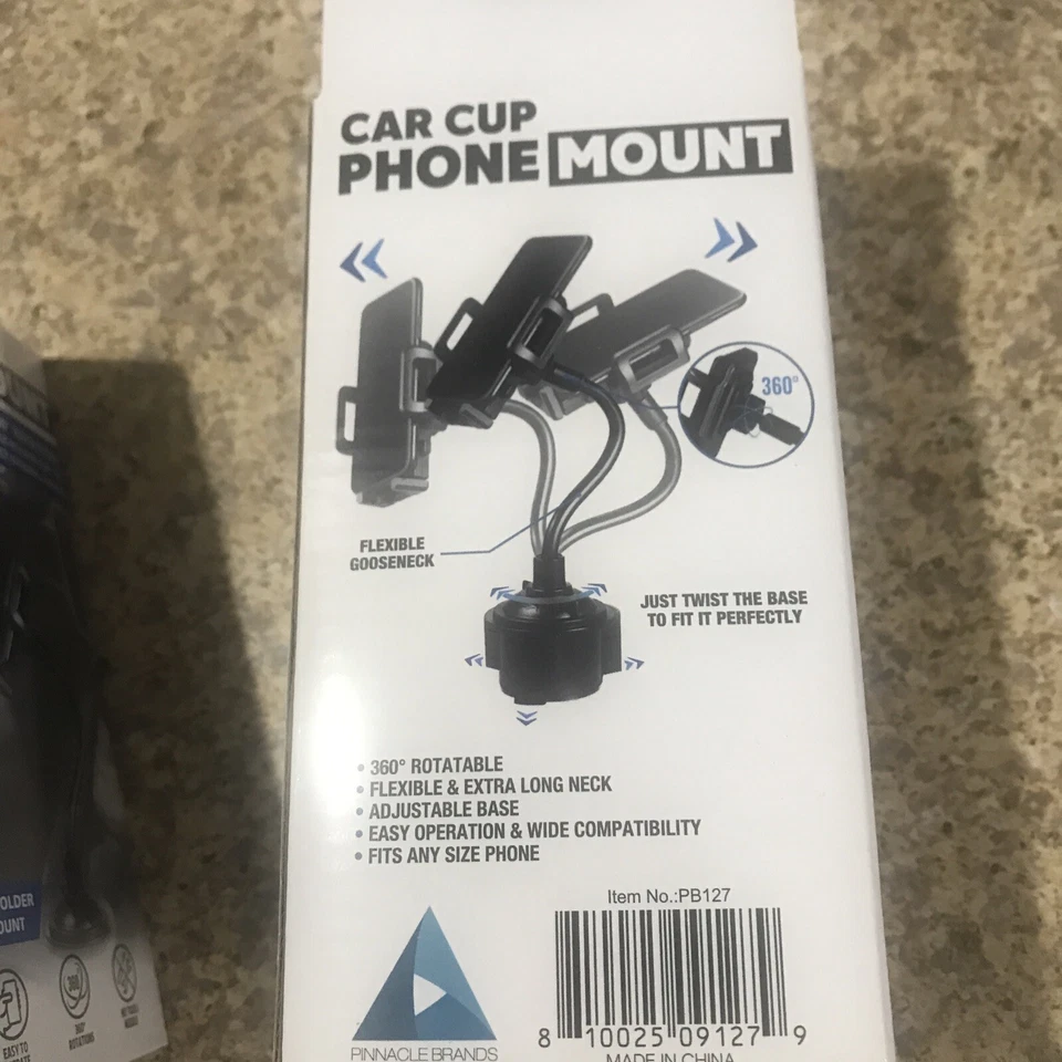 Universal Car Cup Drink Holder Stand Cradle Adjustable 360 Cell Phone Mount Clip - Image 2 of 4