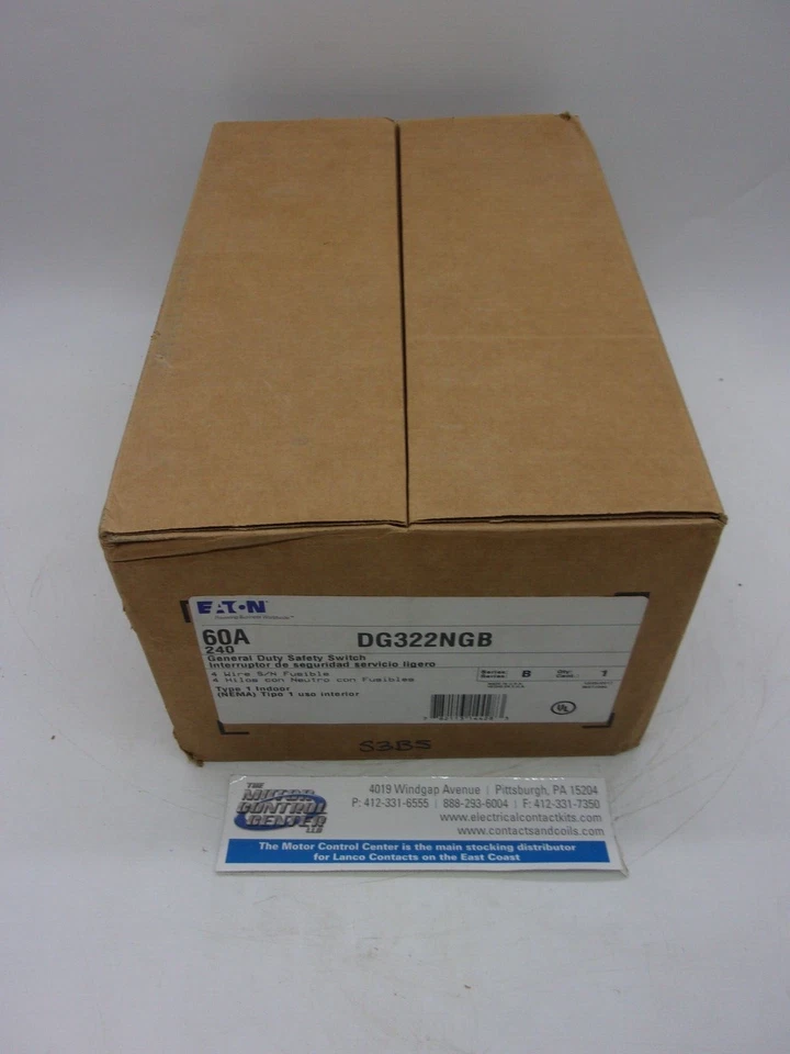 DG322NGB-EATON-INTERRUPTOR DE SEGURIDAD DE SERVICIO GENERAL-4 CABLES, FUSIBLE, 3P, 60A, 240V, NEMA 1 Foto 2 de 4