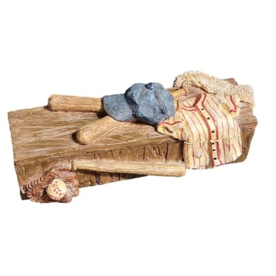 Summer Baseball Mini Storage Box   Resin Wood Uniform Glove Bat Child Keepsake