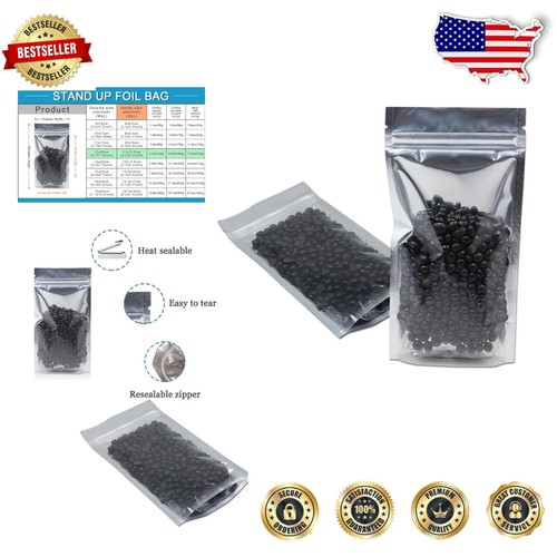 500 Clear Front Zipper Lock Bags for Long-Term Food Storage - 4.7x7.9 Inches