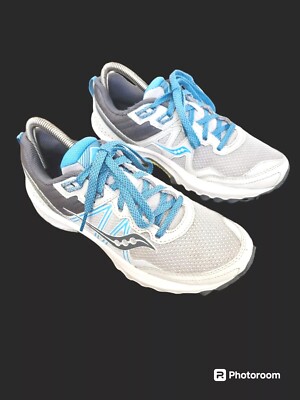 Saucony Excursion TR14 Gray Blue Running Trail Shoes Sneakers  Womens 8 Medium