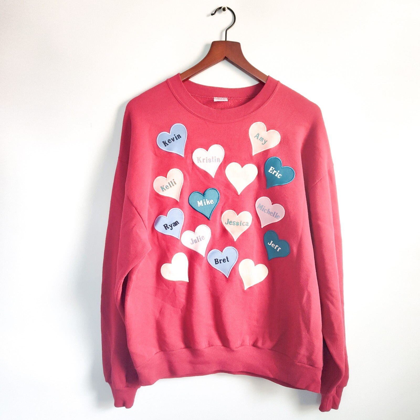 Sweatshirt Embroidered Hearts 90s Y2K Vintage Sweethearts Candy Valentines Women-image