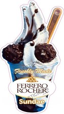 Eiswagen Aufkleber Ferrero Rocher (DNF) Whippy Eisbecher Anh&auml;nger Laden Decals