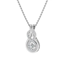 Round Shape Diamond Lab Grown CVD 0.25ct Pendant Necklace 14k White Gold