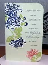 Vintage "Thoughtfulness Brightens Our Days" Thank You American Greetings Card