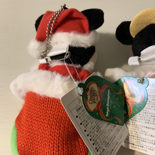 Tokyo Disney Resort Mickey Minnie Plush Doll Pin Christmas Socks 2007 2 Set JP - Picture 12 of 12