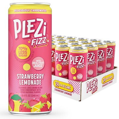 PLEZi FiZZ Carbonated Juice Drink - with Real Fruit Juice - 70% Less ...