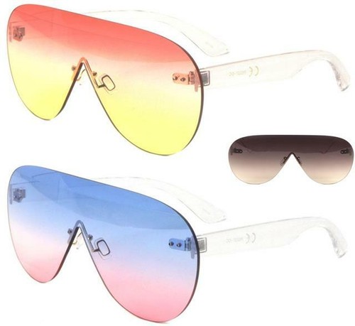 GAFAS DE SOL DE DISEÑO DE LENTE DISCO ESCUDO PILOTO SIN MONTURA CLUBBING HOMBRES DAMAS | eBay