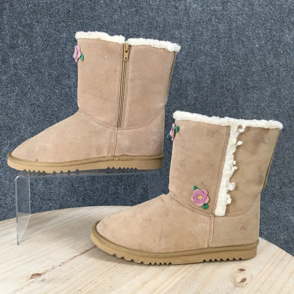 Botas Airwalk Juveniles 4.5 Cortas Piel de Oveja Beige Gamuza Cremallera Informal Cómodas Foto 2 de 4