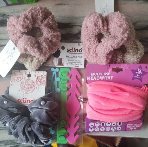 Cozy Comfort Hair Scrunchies 2 pack, Scunci Hair Band, Head Wrap, Mask Clip - Picture 1 of 5