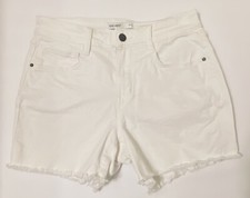 Nine West White Denim Jeans Shorts Size 4 Frayed Fringe Hem