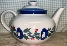 Hand Painted Floral Ceramic Teapot Artsy DesignPac Vintage