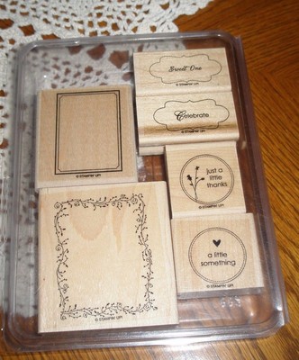 STAMPIN' UP ~ MATCHBOX MESSAGES ~ 6 pc RUBBER STAMP SET ~ MOUNTED IN ...