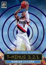 RARE 2019-20 DAMIAN LILLARD TRAIL BLAZERS PANINI OPTIC T-MINUS 3,2,1 PURPLE HOLO