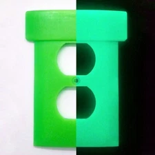 Mario Warp Pipe Wall Cover Plate Video Game Decor w/ optional Glow in the Dark