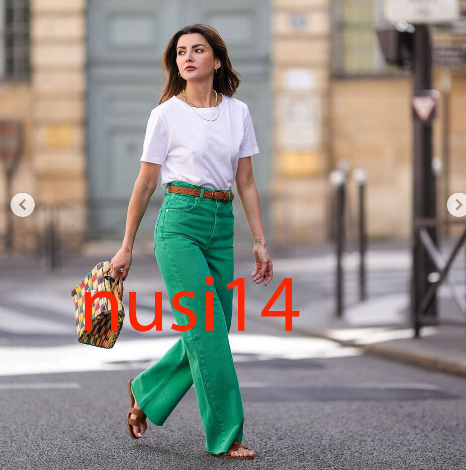 Women's Green Wide Leg Pants