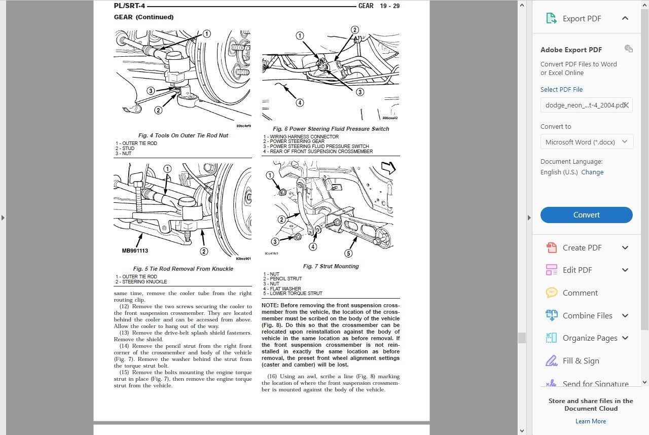 # Factory Workshop Service Repair Manual Dodge Neon 1994-2004 Wiring for  sale online | eBay