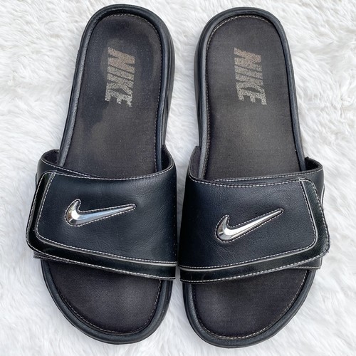 Nike Menâs Comfort Slides Black/Silver Memory Foam Sandals Size 14 Shoes 48.5 EU | eBay