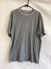 Nautica Sleepwear short sleeve pullover sleep top gray black stripe mens sz M