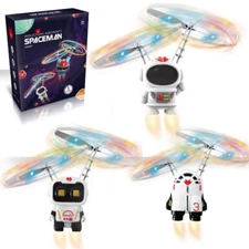 Astronaut Flying Toys For Kids Flying Orb Ball Toy Hand Operated Drones With LED