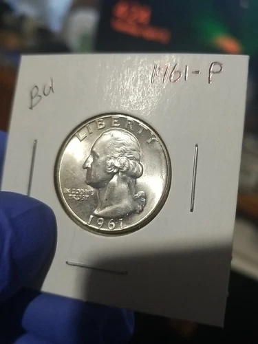 1961 P Washington Quarter - Beautiful Uncirculated, actual coin in photo