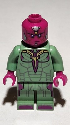   LEGO Vision Minifigure Sand Green Yellow Spot On Forehead sh0303 Marvel 76067