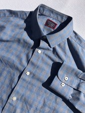 UNTUCKIT Slim Fit Wrinkle Free XL Button Up Long Sleeve Shirt Corton Blue Gray