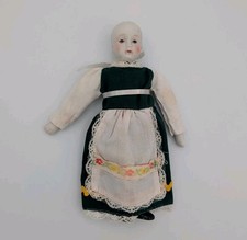 Vntg European Bavarian Bisque Head Doll Folk Costume No Hair 8"