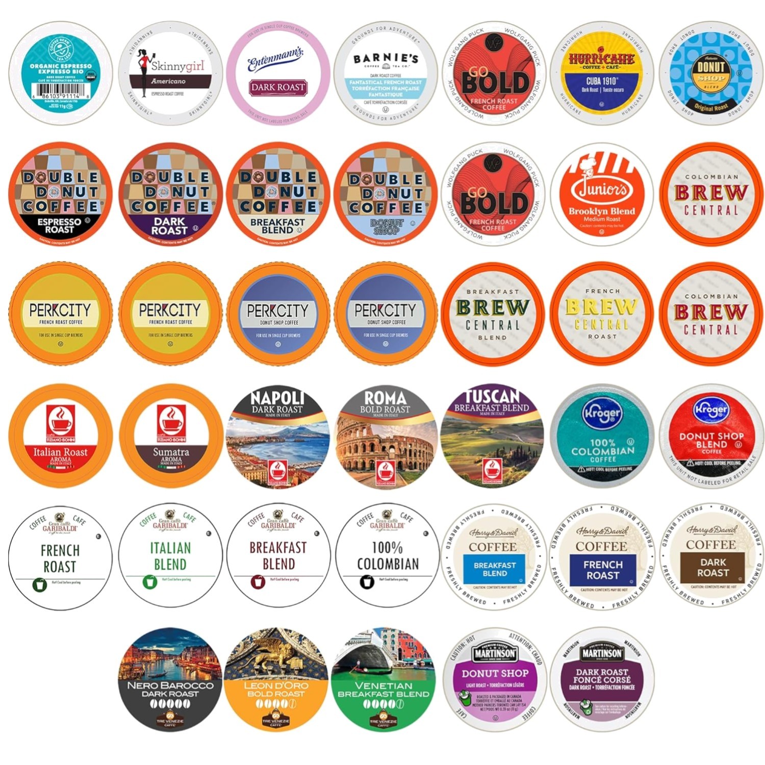 40 Count K Cups Variety Pack with Dark and Medium Roasts for Keurig Machines