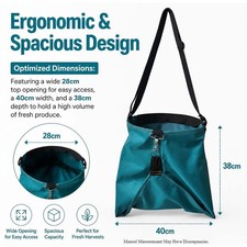 Oxford Fabric Harvest Apron Bag for Fruit Picking, Hands-Free Garden Collector